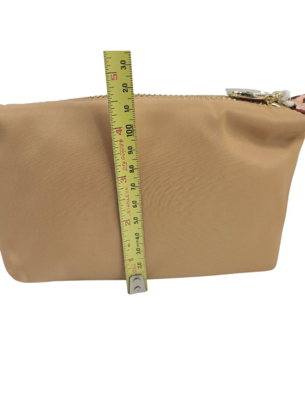 NEW Stoney Clover Lane Small Beige Nylon Pouch With Leopard Print Gold Zipper - Picture 6 of 7